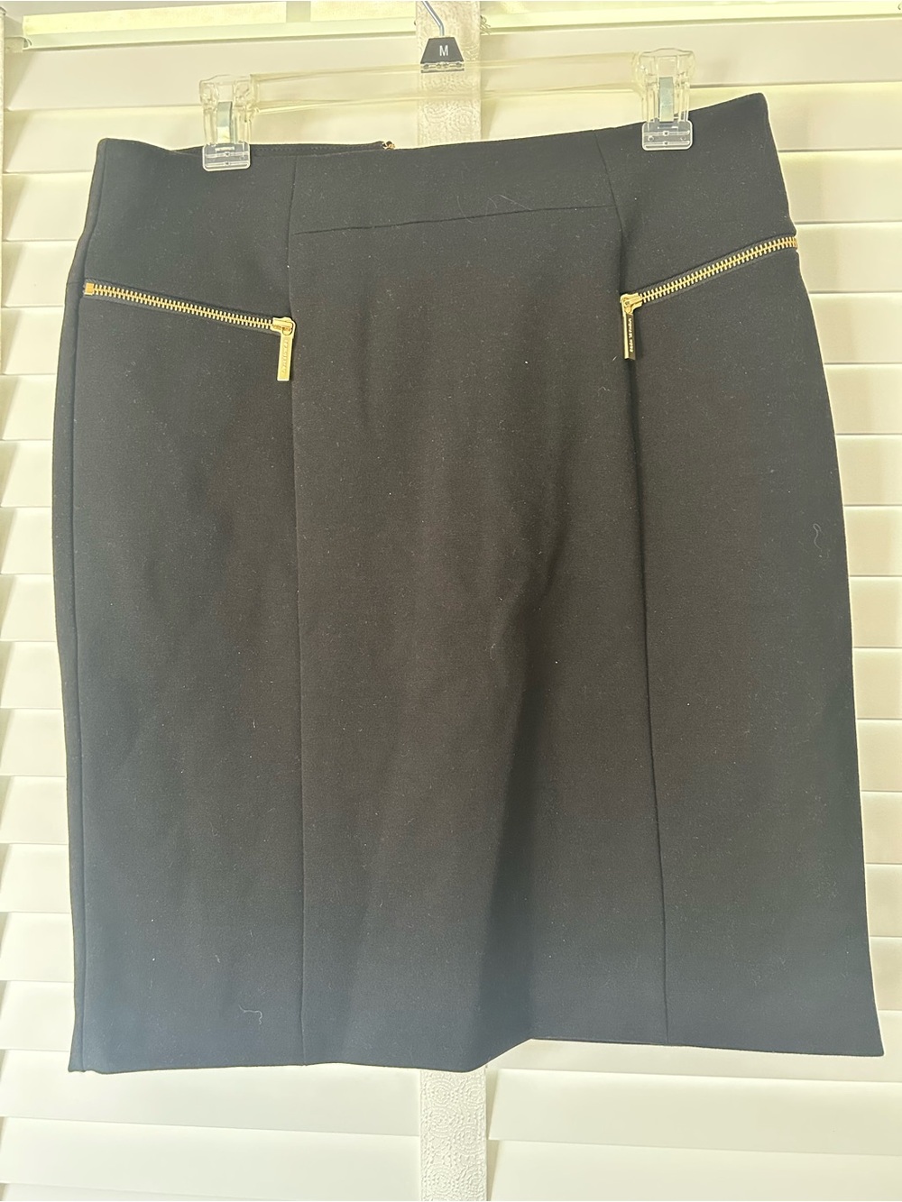 MICHAEL Michael Kors Skirt Pencil Black Gold Zipper Size 10